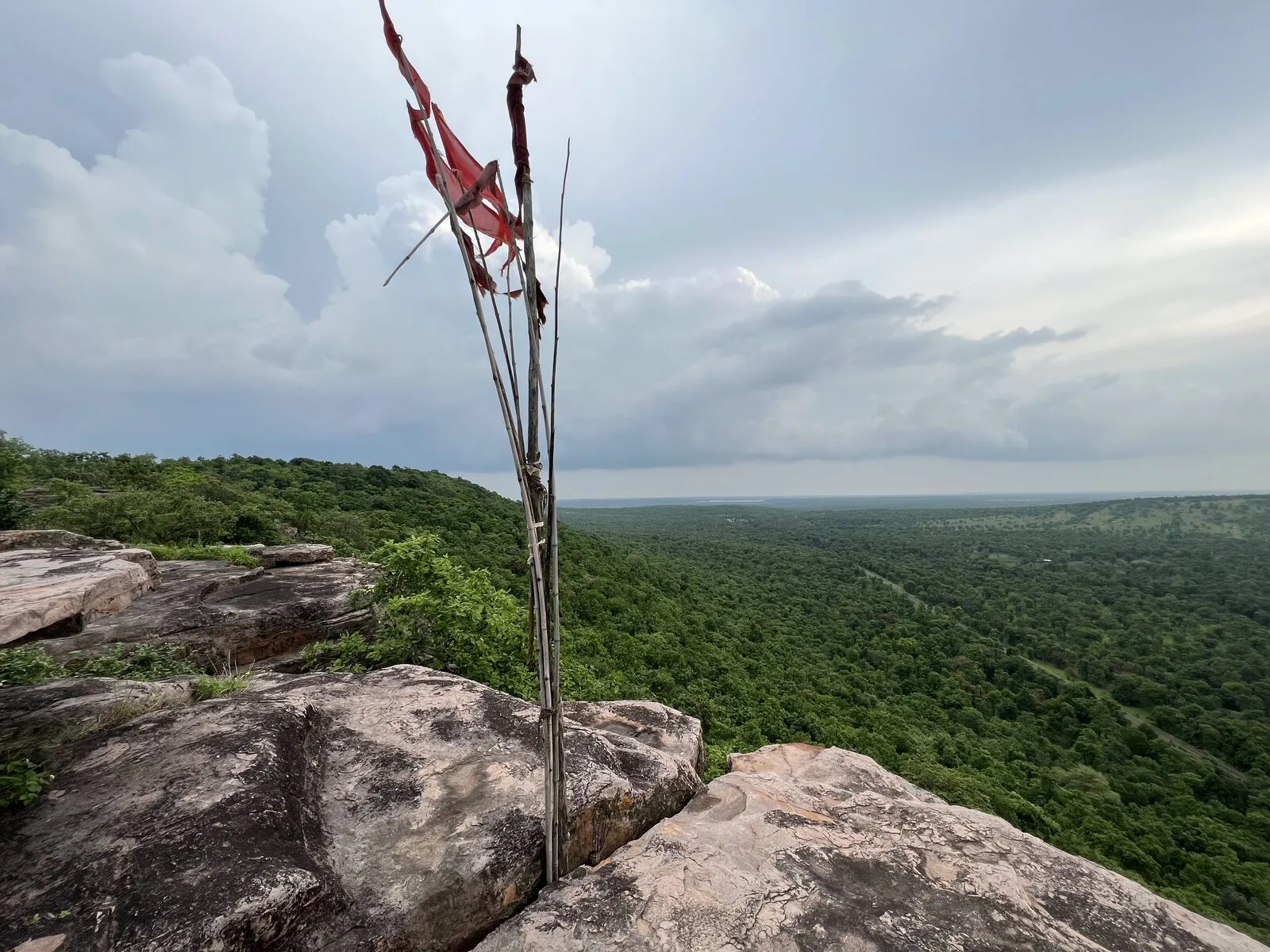 flags on the clifftop